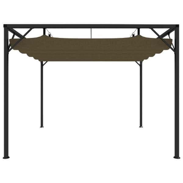 vidaXL Huvimaja sisäänvedettävä katto 3x3 m ruskeanharmaa 180 g/m²