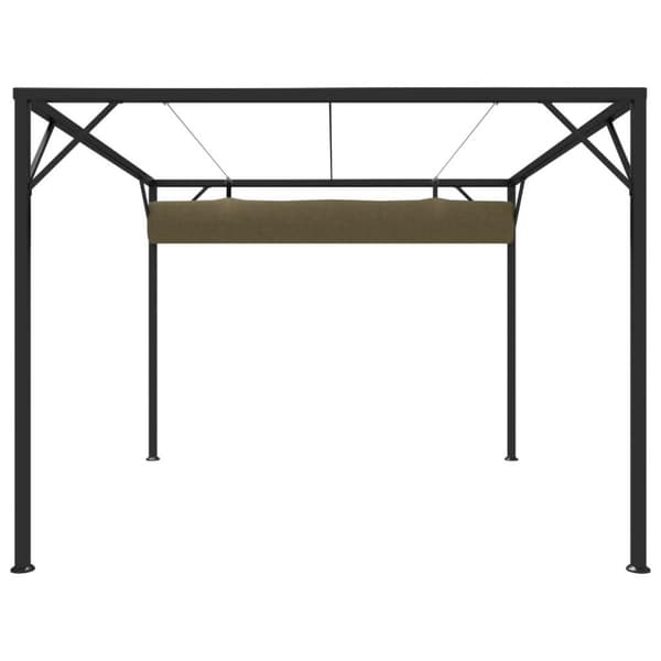 vidaXL Huvimaja sisäänvedettävä katto 3x3 m ruskeanharmaa 180 g/m²