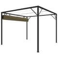 Pikkukuva 5 / 8: vidaXL Huvimaja sisäänvedettävä katto 3x3 m ruskeanharmaa 180 g/m²