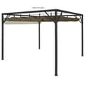 Pikkukuva 6 / 8: vidaXL Huvimaja sisäänvedettävä katto 3x3 m ruskeanharmaa 180 g/m²