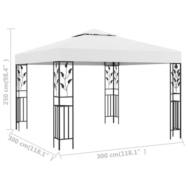 vidaXL Huvimaja 3x3 m valkoinen 180 g/m²