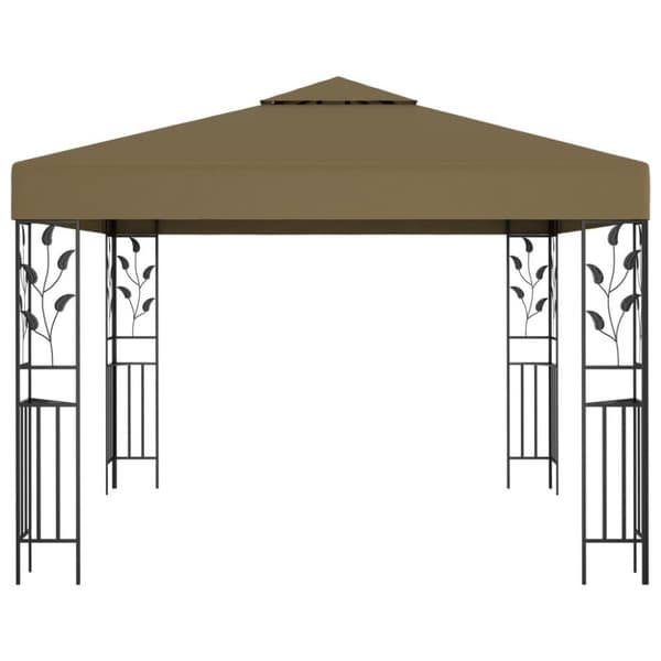 vidaXL Paviljong 3x3 m gråbrun 180 g/m²