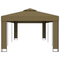 Miniatyrbild 3 av 6: vidaXL Paviljong dubbla tak 3x6 m taupe 180 g/m²