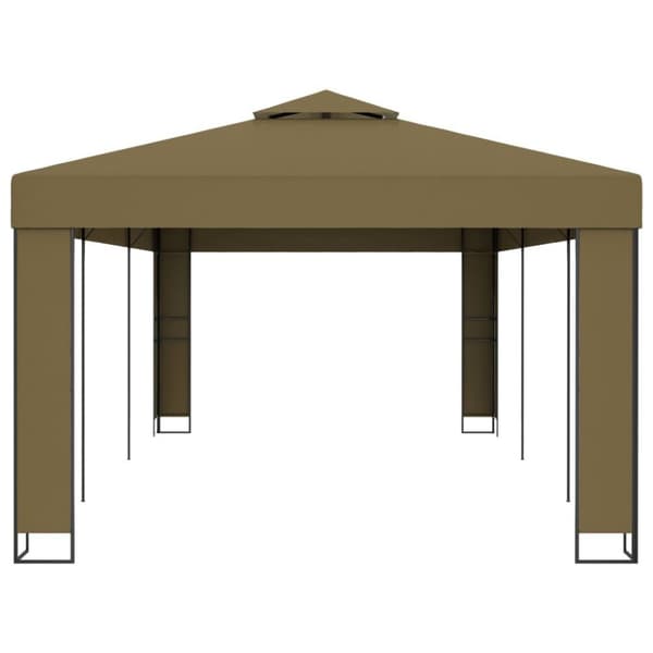 vidaXL Paviljong dubbla tak 3x6 m taupe 180 g/m²