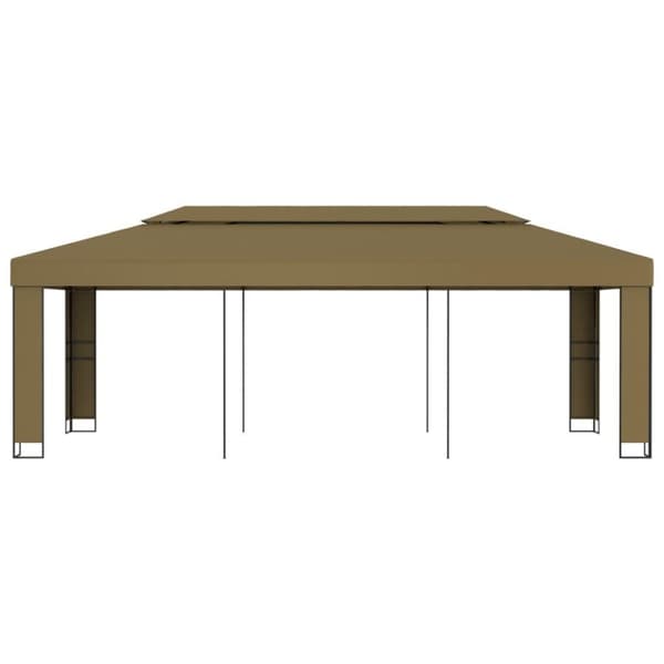 vidaXL Paviljong dubbla tak 3x6 m taupe 180 g/m²