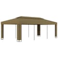 Miniatyrbild 1 av 6: vidaXL Paviljong dubbla tak 3x6 m taupe 180 g/m²