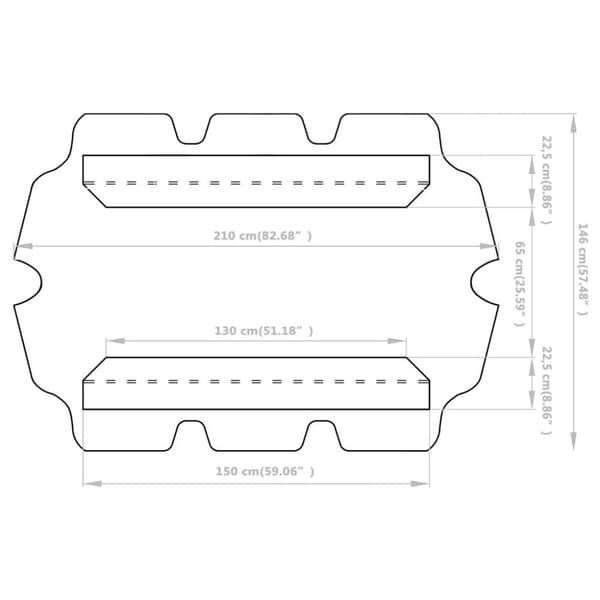 vidaXL Vaihtokatos puutarhakeinuun ruskea 150/130x105/70 cm
