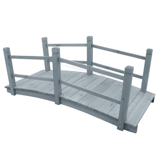 vidaXL gangbro til haven 140x60x56 cm massivt fyrretræ grå
