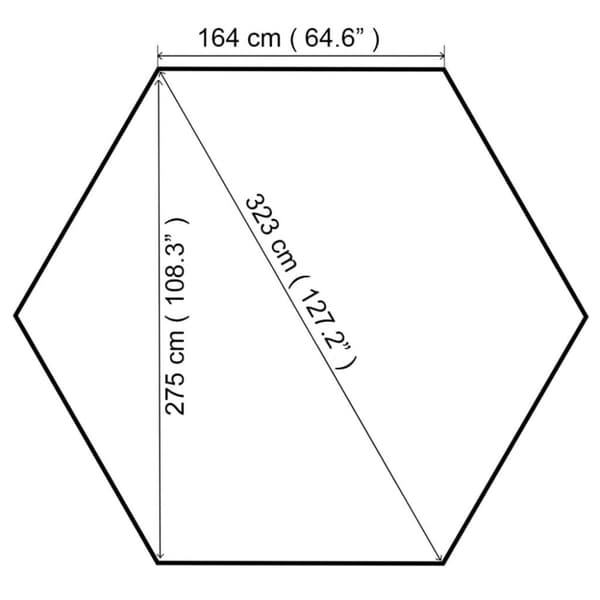 vidaXL Hagepaviljong 323x275x265 cm hvit 180 g/m²