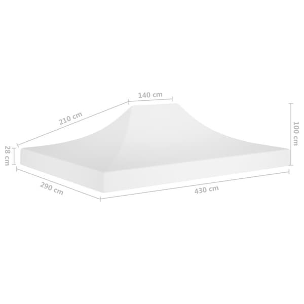 vidaXL tag til festtelt 4,5x3 m 270 g/m² hvid