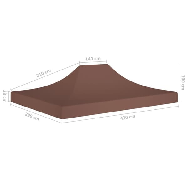 vidaXL Teltduk for festtelt 4,5x3 m brun 270 g/m²
