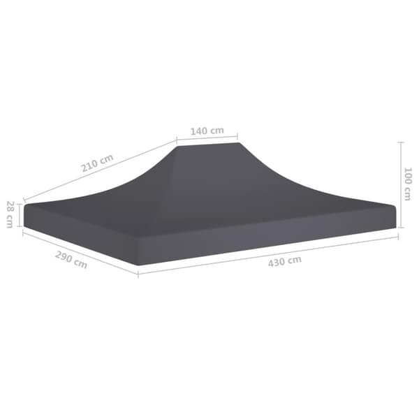 vidaXL Teltduk for festtelt 4,5x3 m antrasitt 270 g/m²