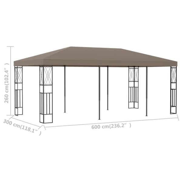 vidaXL pavillon 6x3 m stof gråbrun