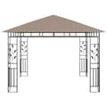 Miniatyrbild 3 av 5: vidaXL Paviljong med myggnät 3x3x2,73 m taupe 180 g/m²