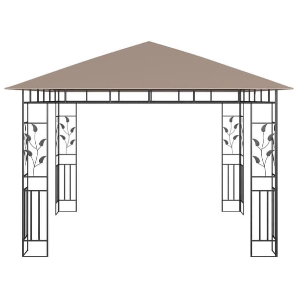 vidaXL Paviljong med myggnät 3x3x2,73 m taupe 180 g/m²