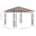 Miniatyrbild 5 av 5: vidaXL Paviljong med myggnät 3x3x2,73 m taupe 180 g/m²