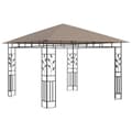 Miniatyrbild 2 av 5: vidaXL Paviljong med myggnät 3x3x2,73 m taupe 180 g/m²