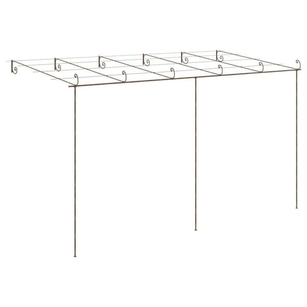 vidaXL Hagepergola antikk brun 6x3x2,5 m jern