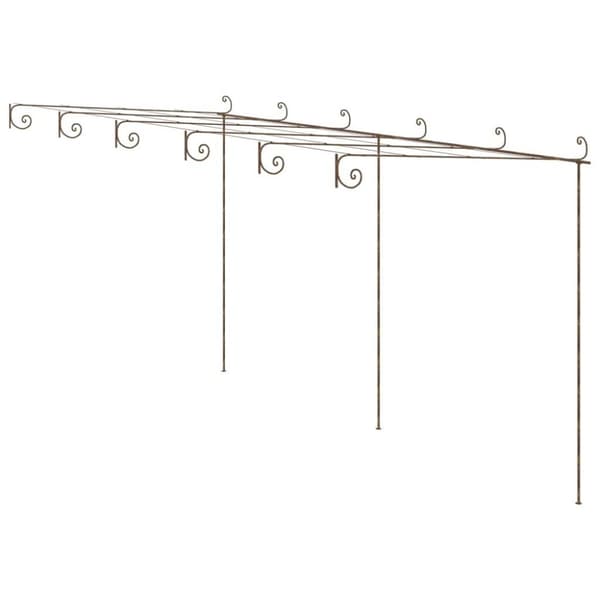 vidaXL Hagepergola antikk brun 6x3x2,5 m jern