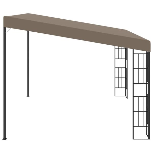 vidaXL vægmonteret pavillon 4x3 m stof gråbrun
