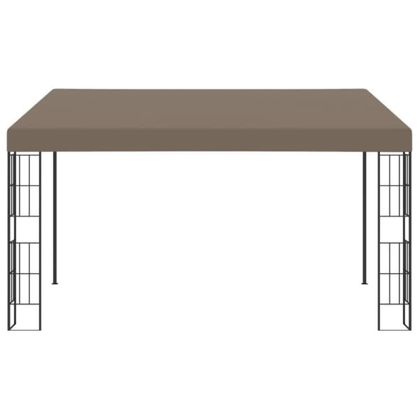 vidaXL vægmonteret pavillon 4x3 m stof gråbrun