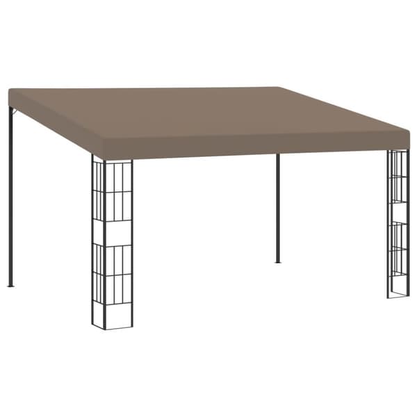 vidaXL vægmonteret pavillon 4x3 m stof gråbrun