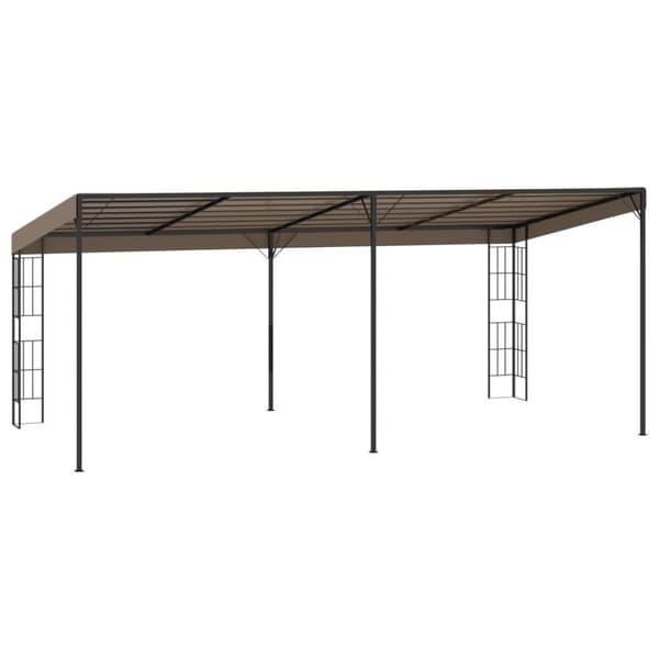 vidaXL vægmonteret pavillon 6x3 m stof gråbrun