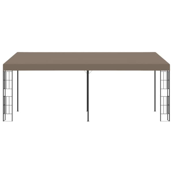vidaXL vægmonteret pavillon 6x3 m stof gråbrun