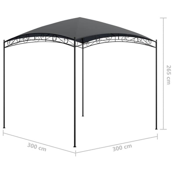 vidaXL havepavillon 3x3x2,65 m 180 g/m² antracitgrå
