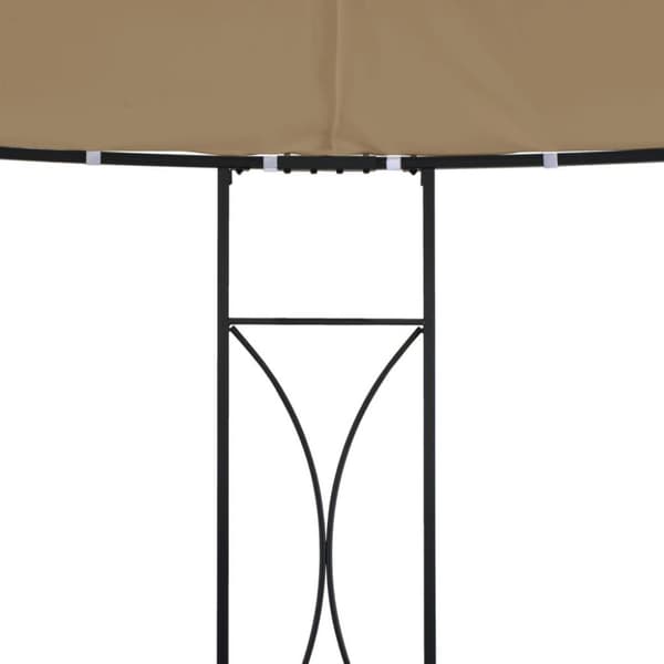 vidaXL Paviljong 300x290 cm gråbrun rund