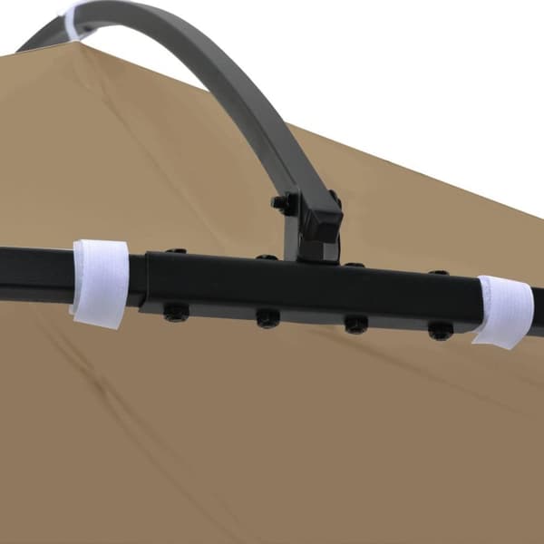 vidaXL Paviljong 300x290 cm gråbrun rund