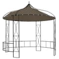 Miniatyrbilde 1 av 6: vidaXL Paviljong 300x290 cm gråbrun rund