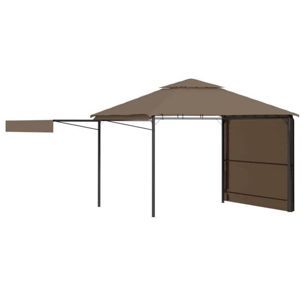 vidaXL Paviljong med doble utvidbare tak 3x3x2,75 m gråbrun 180 g/m²