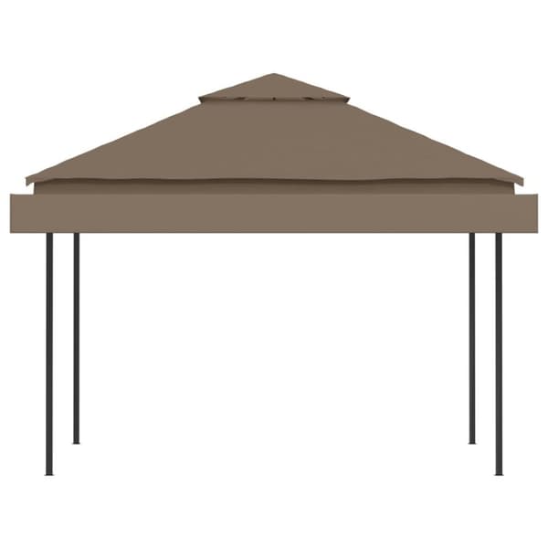 vidaXL Paviljong med doble utvidbare tak 3x3x2,75 m gråbrun 180 g/m²