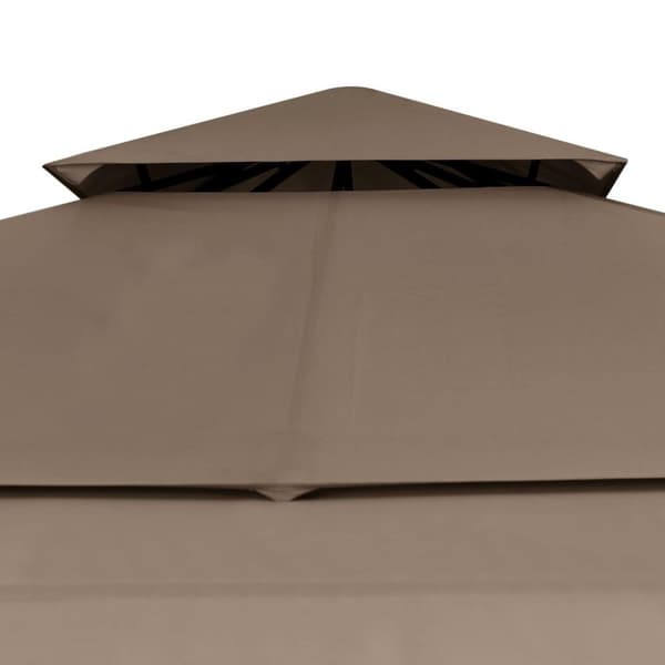 vidaXL Paviljong med doble utvidbare tak 3x3x2,75 m gråbrun 180 g/m²