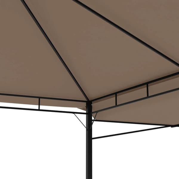 vidaXL Paviljong med doble utvidbare tak 3x3x2,75 m gråbrun 180 g/m²