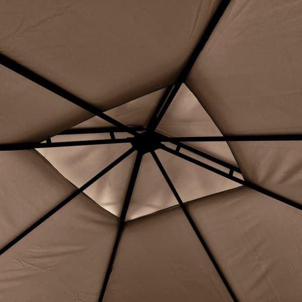 vidaXL Paviljong med doble utvidbare tak 3x3x2,75 m gråbrun 180 g/m²