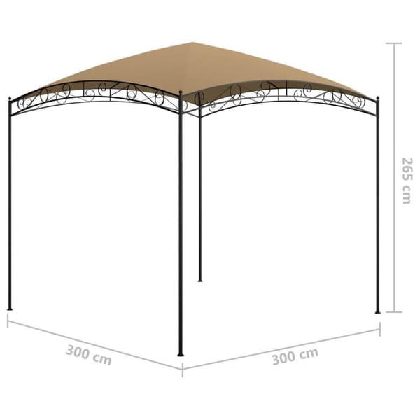 vidaXL pavillon 3x3x2,65 cm 180 g/m² gråbrun