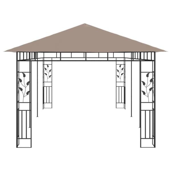 vidaXL pavillon med myggenet 6x3x2,73 m 180 g/m² gråbrun