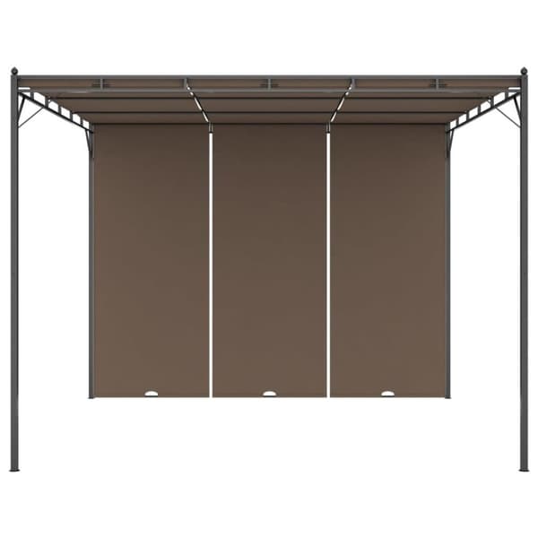 vidaXL Trädgårdspaviljong med draperier 3x3x2,25 m taupe