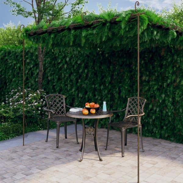 vidaXL Puutarhan pergola antiikkiruskea 4x3x2,5 m rauta