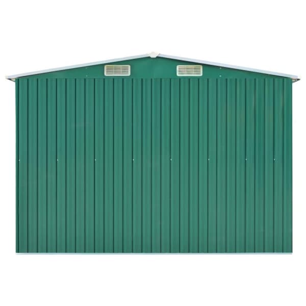 vidaXL Trädgårdsskjul grön 257x779x181 cm galvaniserat stål