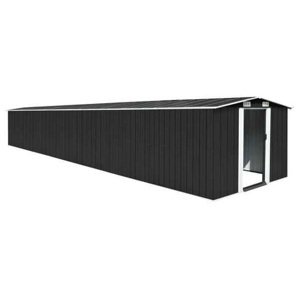 vidaXL Trädgårdsskjul antracit 257x779x181 cm galvaniserat stål