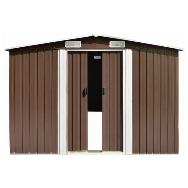 vidaXL haveskur 257x779x181 cm galvaniseret stål brun
