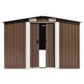 Miniatyrbillede 6 af 9: vidaXL haveskur 257x779x181 cm galvaniseret stål brun
