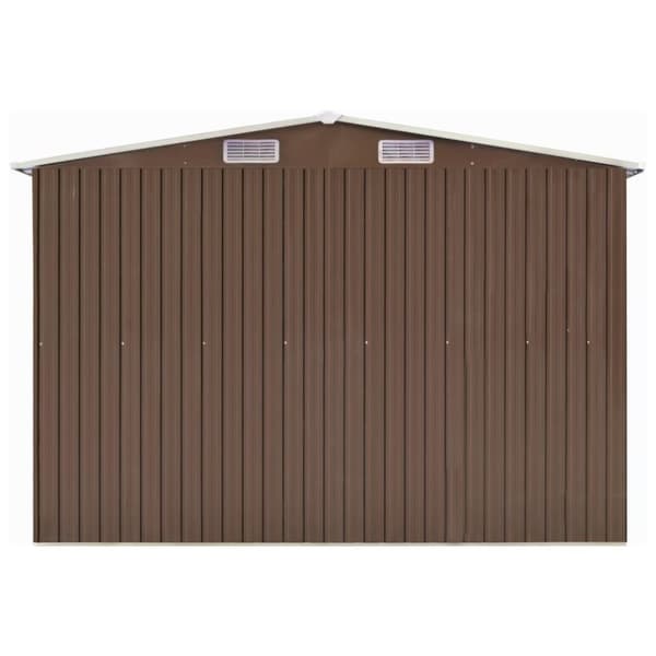 vidaXL haveskur 257x779x181 cm galvaniseret stål brun
