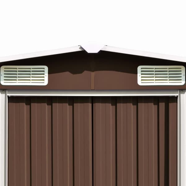 vidaXL haveskur 257x779x181 cm galvaniseret stål brun