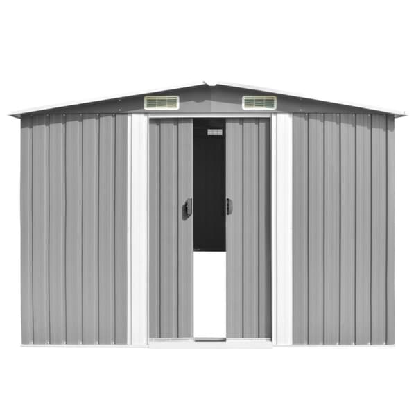 vidaXL haveskur 257x990x181 cm galvaniseret stål grå