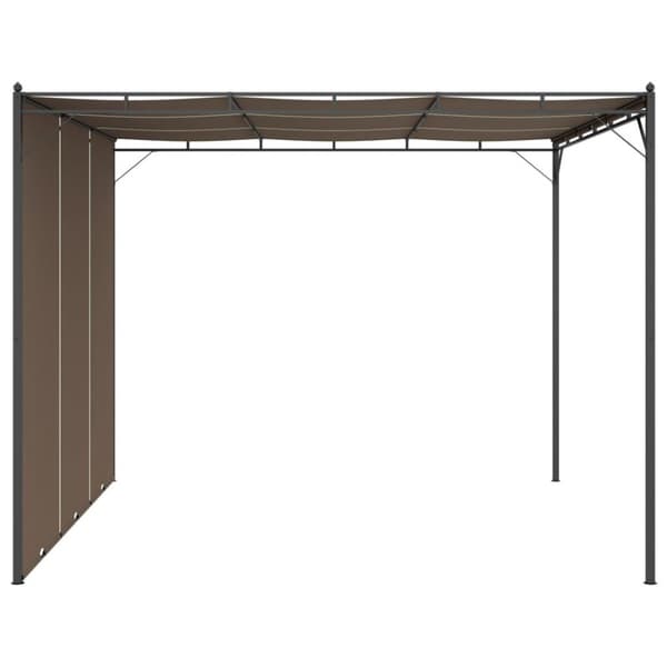 vidaXL havepavillon med gardin 3x3x2,25 m gråbrun