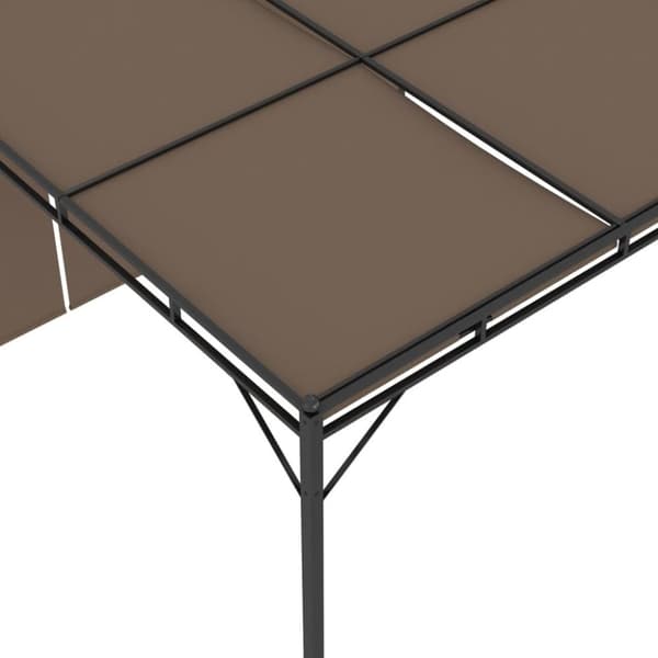vidaXL havepavillon med gardin 3x3x2,25 m gråbrun